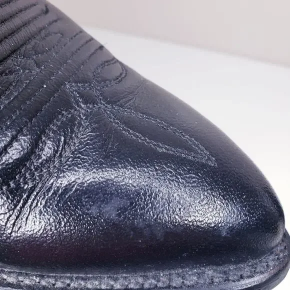 Vtg. TONY LAMA Western Cowboy Boots Black Leather 6711 Men's 9 EE *NOT WIDE* - Picture 14 of 16